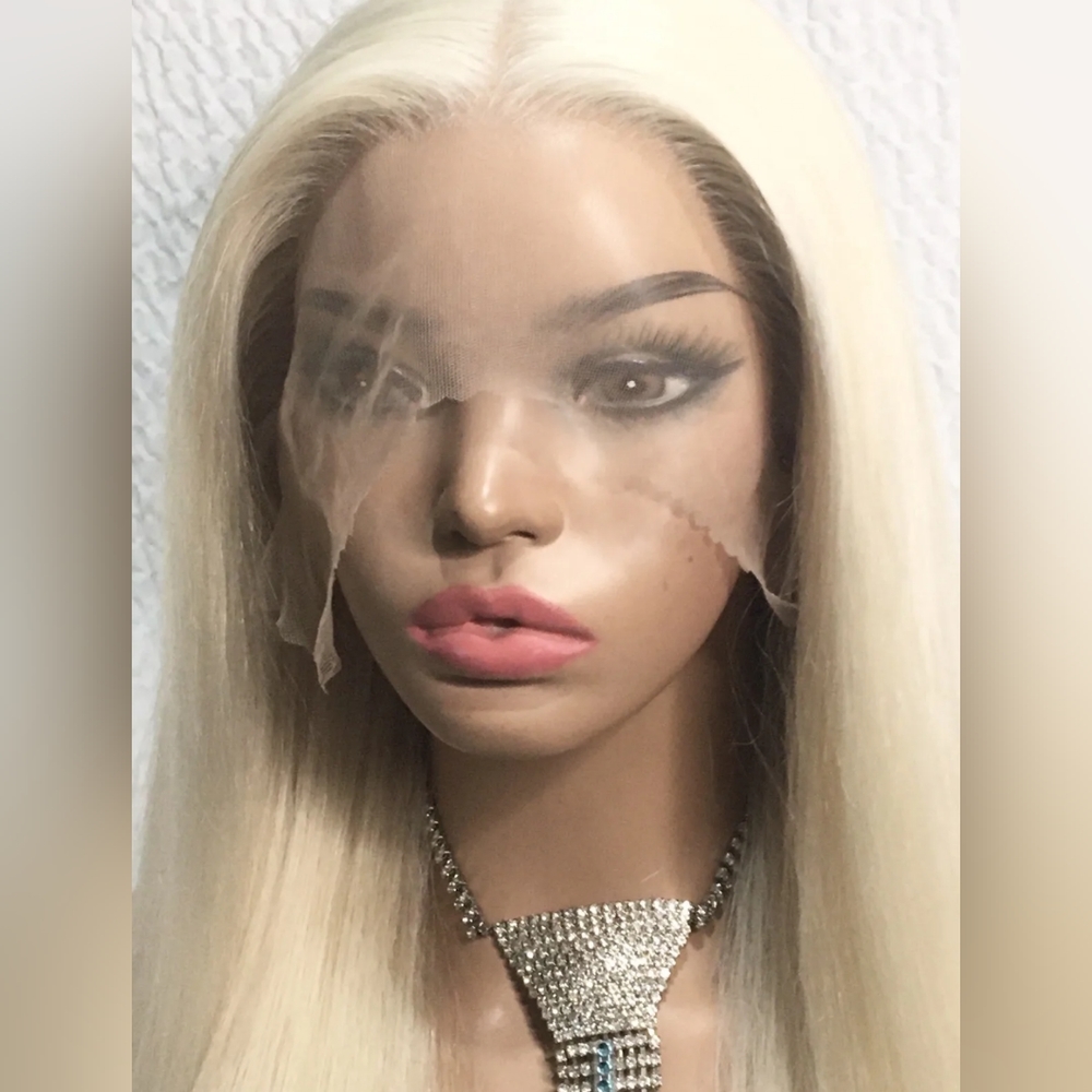26 In Pale Blonde Lace Wig Human Hair - Picture 7 of 15
